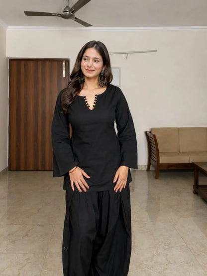 Black Farshi Suit Salwar for Women