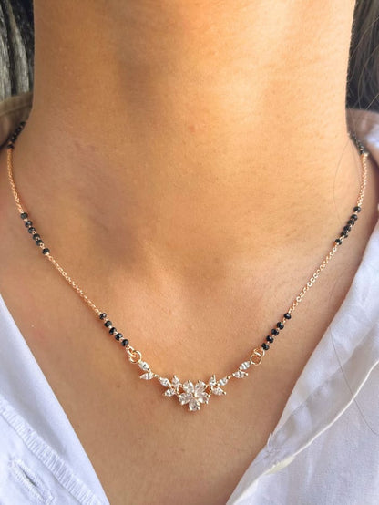 RAIRA "Noor" Diamond-Cut Floral Mangalsutra Necklace