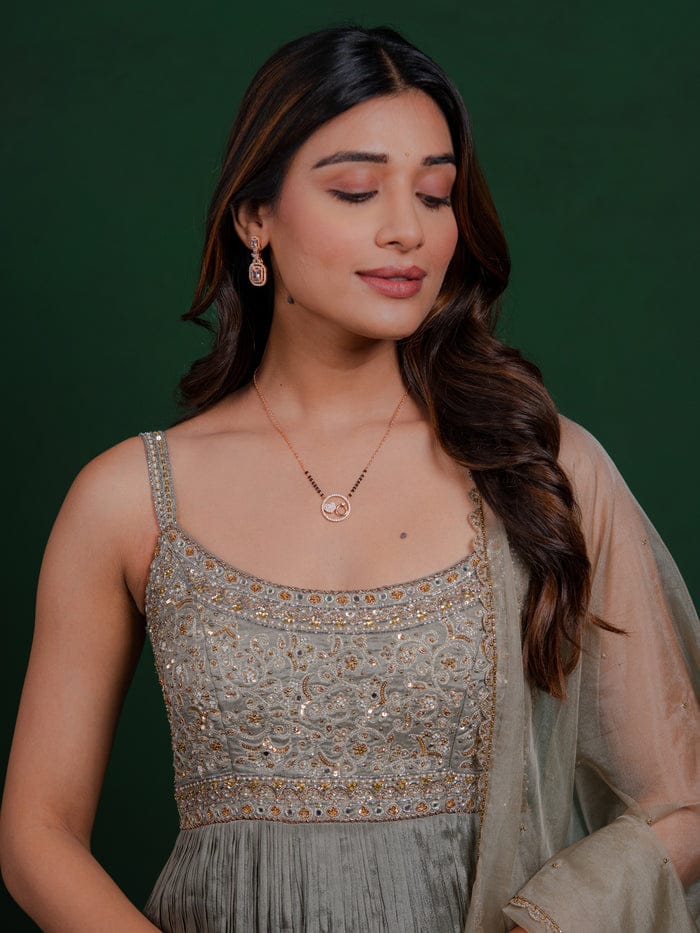 RAIRA Eternal Bond Mangalsutra – Sparkling Heart & Ring Circle Pendant💫