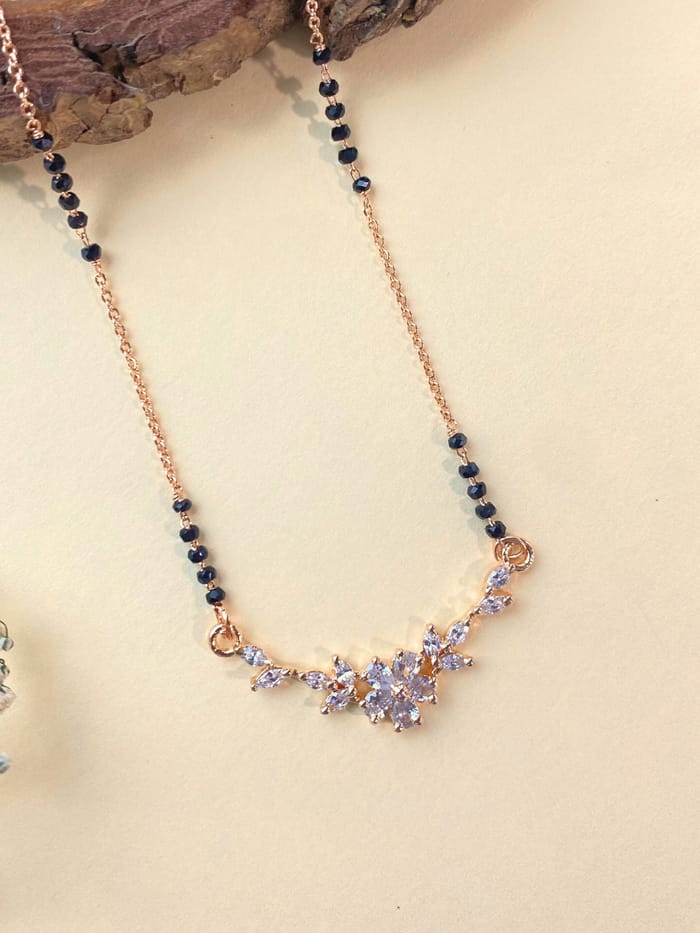 RAIRA "Noor" Diamond-Cut Floral Mangalsutra Necklace