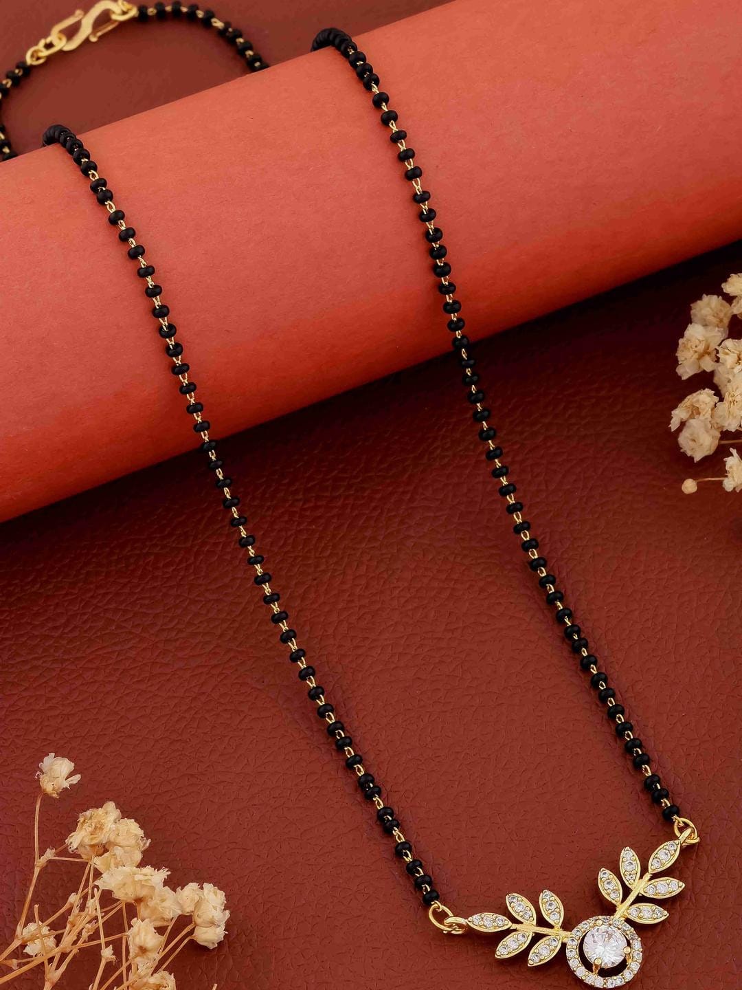 RAIRA Elegant Leaf Design Diamond Mangalsutra ✨