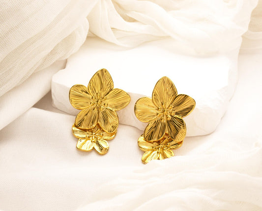 RAIRA Statement Earrings Gold Flower Earrings Dangle Drop Earrings Gift For Women's & Girl's