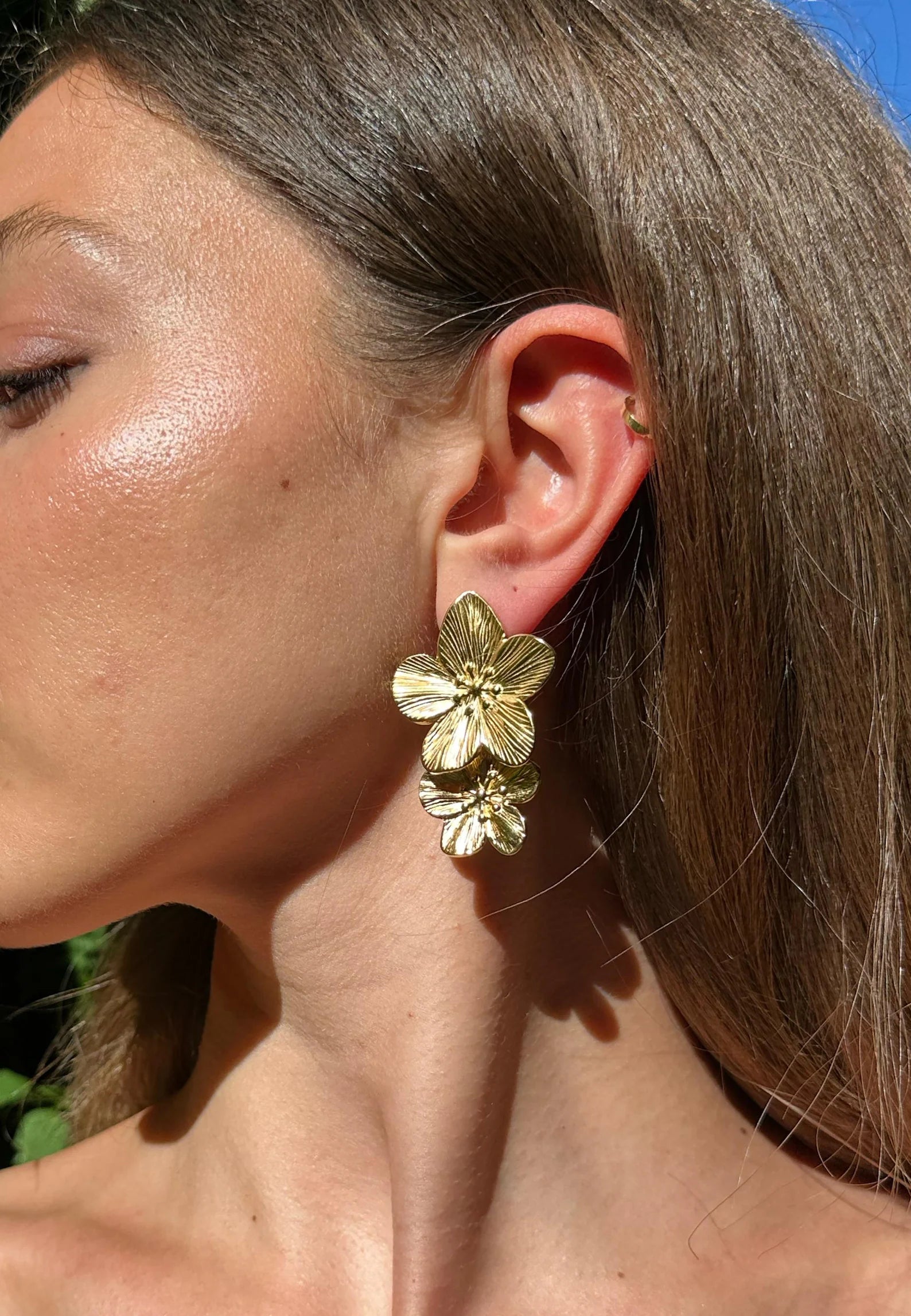 RAIRA Statement Earrings Gold Flower Earrings Dangle Drop Earrings Gift For Women's & Girl's