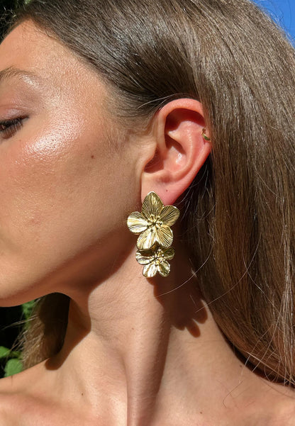 RAIRA Statement Earrings Gold Flower Earrings Dangle Drop Earrings Gift For Women's & Girl's