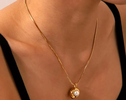 Raira Elegant Pearl Pendant Necklace – Gold-Plated Charm for Timeless Grace