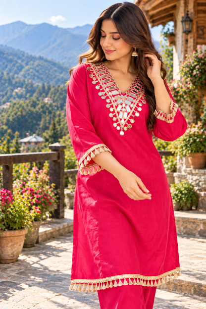 kashmiri Kurta Co-ord Set for Women,