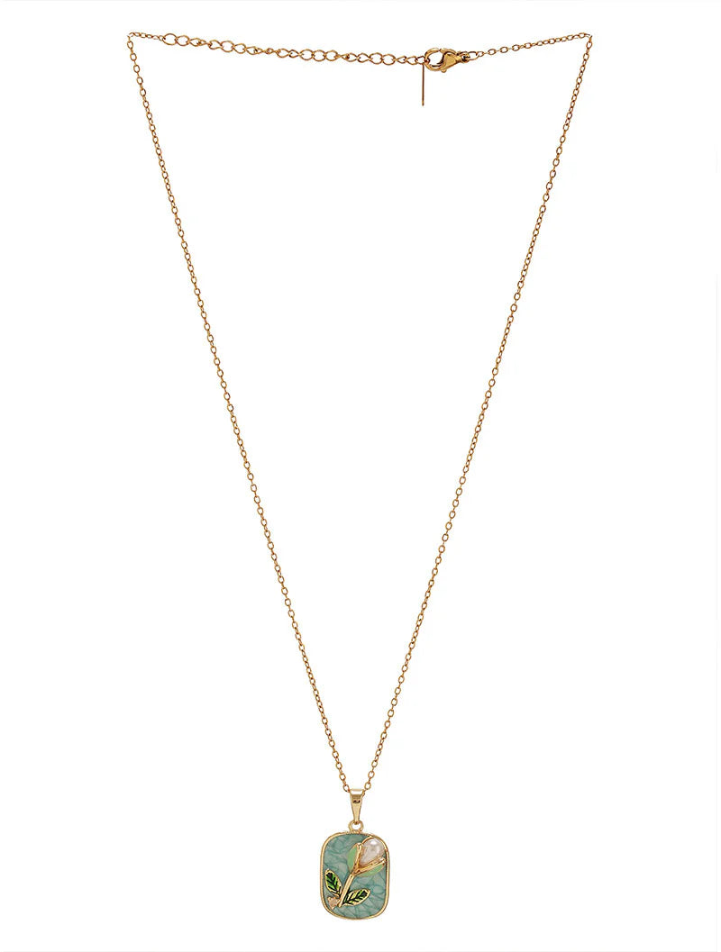 RAIRA Lilybud Pearl ,Blooming Pearl Pendant Necklace For Women's & Girl's