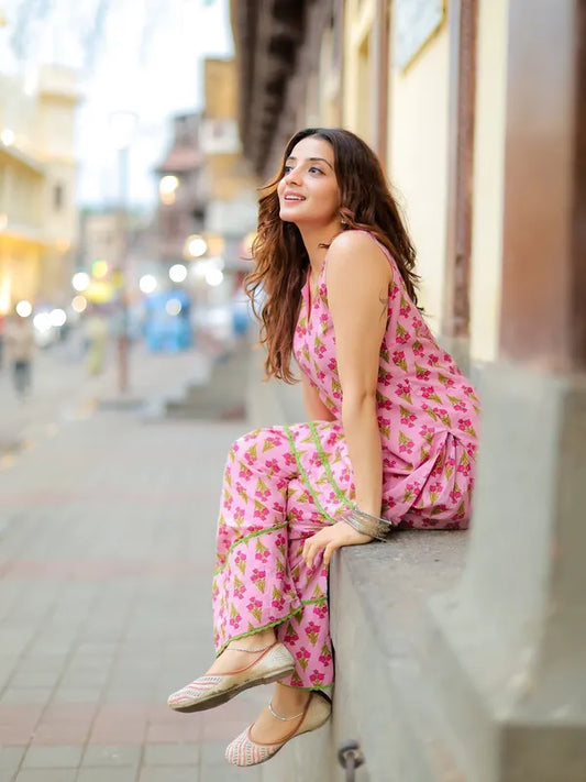 Pink Farshi Suit Set For Women