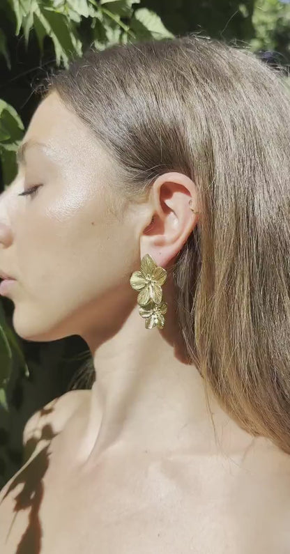 RAIRA Statement Earrings Gold Flower Earrings Dangle Drop Earrings Gift For Women's & Girl's