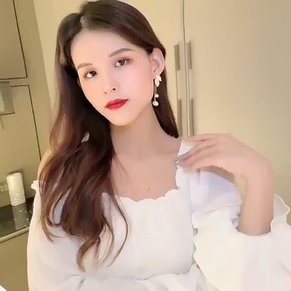 RAIRA Pearl Drop  Leaf Motif Dangle Earrings For Women's & Girl's