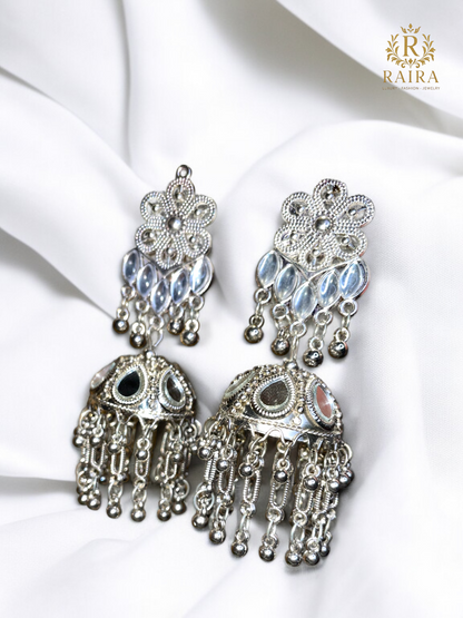 RAIRA Traditional Indian Gold Plated yellow Polki , Crystal Studded Jhumka Earring For Women & girls