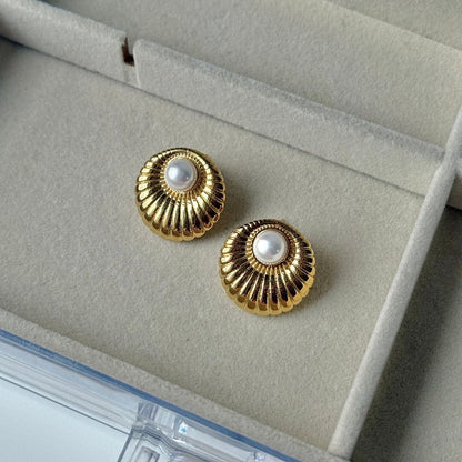 RAIRA Echo Pearl Earrings For Women-Girls Trending 14k Gold Plated