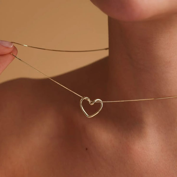 RAIRA Knot Heart Chain Pendant Necklace Gold Plated, Waterproof and Anti-Tarnish For Women & Girl's