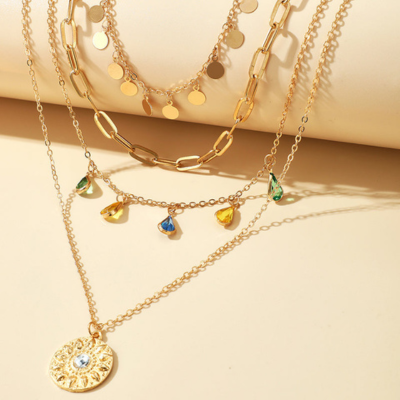 RAIRA Artificial Layered Necklace (Golden)