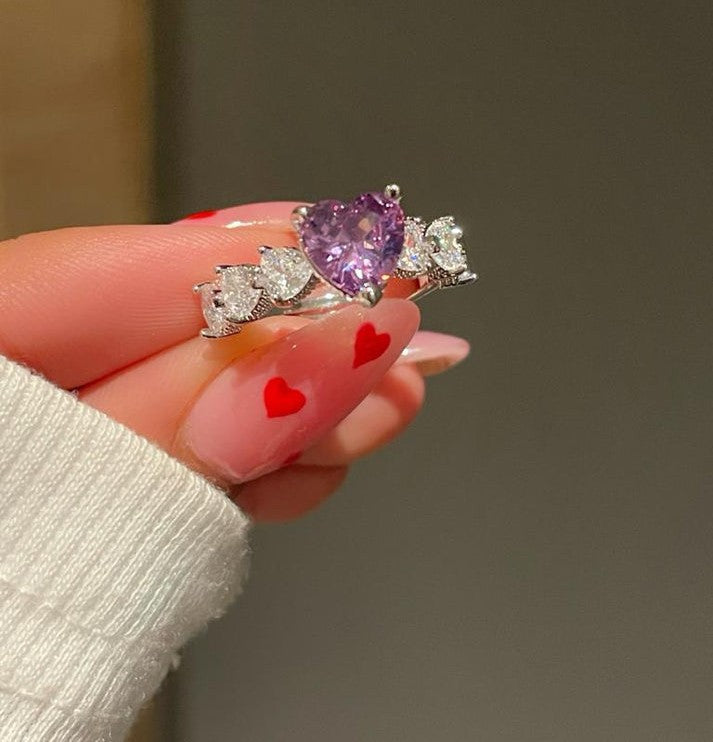 RAIRA Frozen Heart Ring - purple For Women & Girls