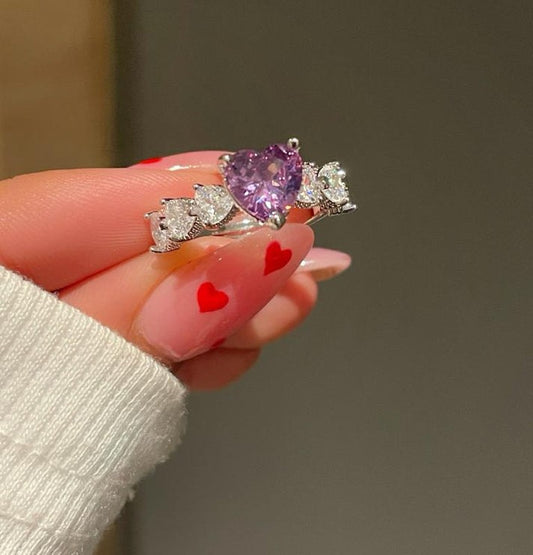 RAIRA Frozen Heart Ring - purple For Women & Girls