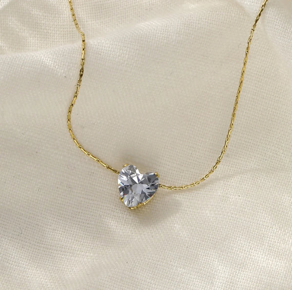 RAIRA Gold Plated Heart Gemstone Necklace