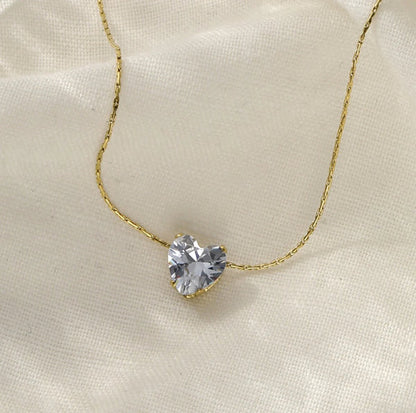 RAIRA Gold Plated Heart Gemstone Necklace