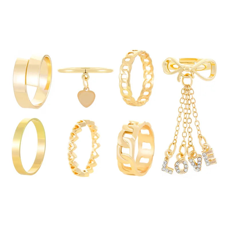 RAIRA 1 Set Retro Baroque Style Letter Flower Butterfly Alloy Epoxy Plating Inlay Artificial Pearls Artificial Diamond K Gold Plated White Gold Plated Women's Open Rings