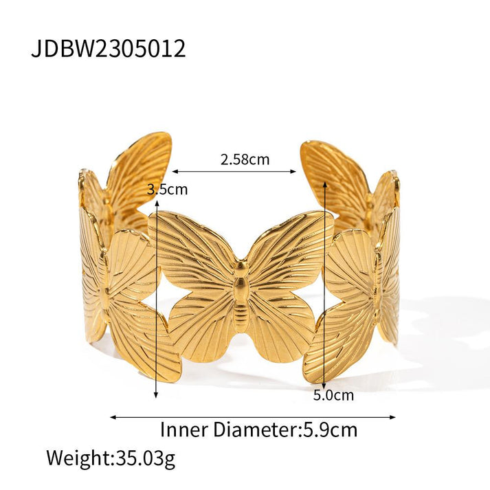 RAIRA Golden Butterfly Handcuff Bracelet For Women's & Girl's