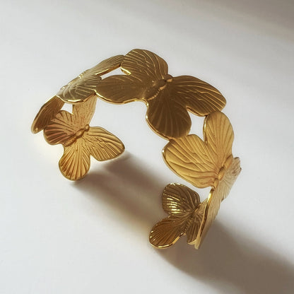 RAIRA Golden Butterfly Handcuff Bracelet For Women's & Girl's