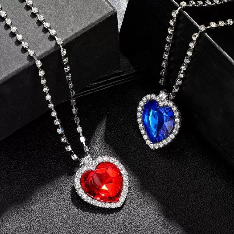 RAIRA Titanic Heart Of The Ocean Big Blue Crystal Necklace Easter Valentine's Gift