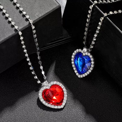 RAIRA Titanic Heart Of The Ocean Big Blue Crystal Necklace Easter Valentine's Gift