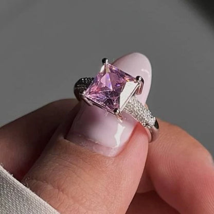 RAIRA Pink Blind Date Bling Solitaire Ring For women's & Girls