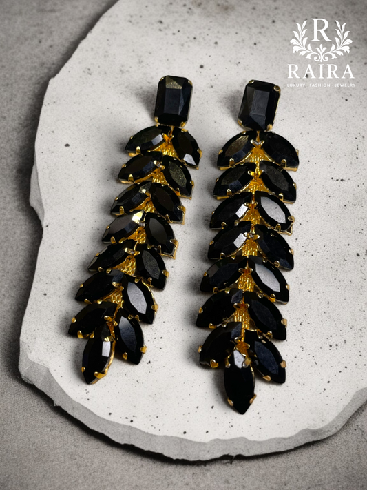 RAIRA Black Leaf Pattern Bauble Statement Earrings for Women and GirlsAbout this item Versatile Desi