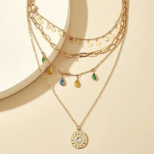 RAIRA Artificial Layered Necklace (Golden)