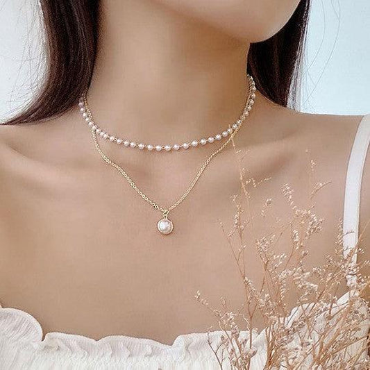 RAIRA Pack Of 2 Charming Gold and Silver Plated Double Layered Pendant Necklace for Women and Girls