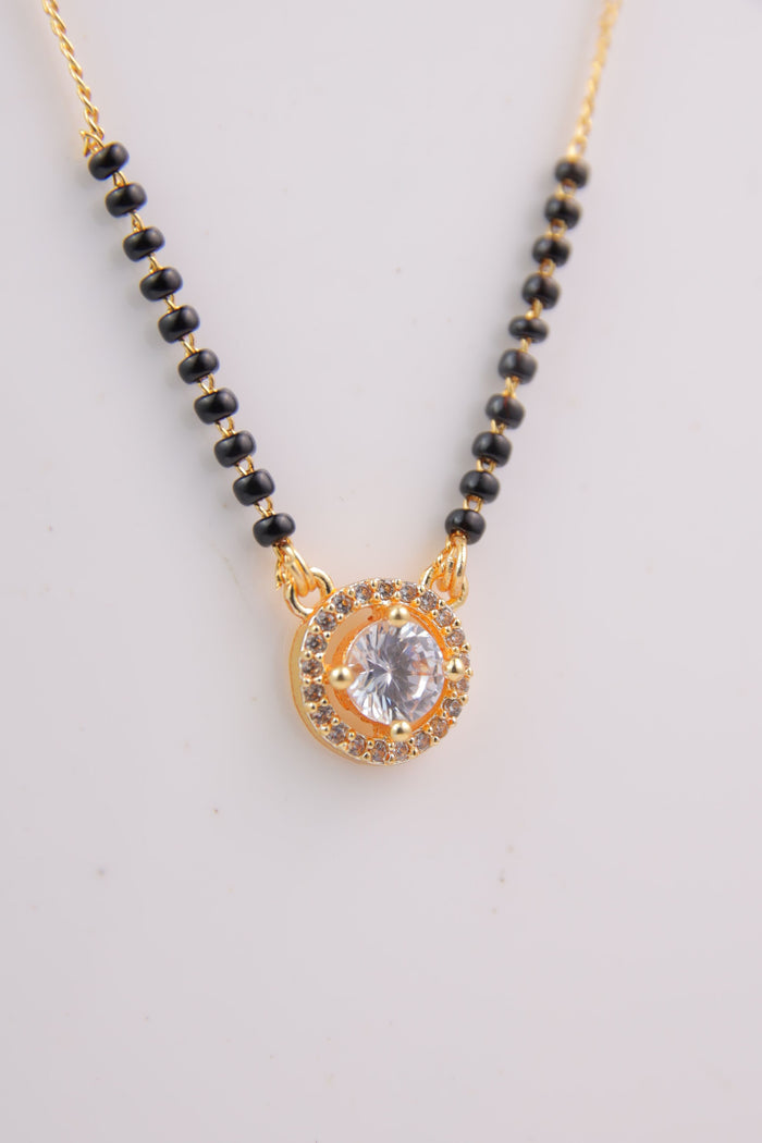 RAIRA Minimal Daily Wear Fancy Brass Mangalsutra & Solitaire Diamond mangalsutra