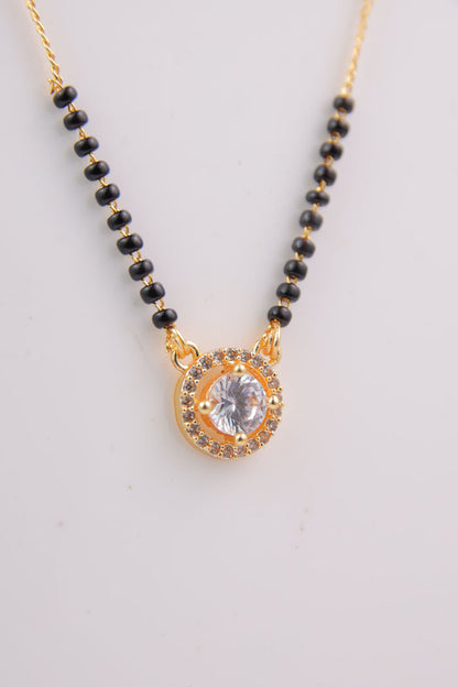 RAIRA Minimal Daily Wear Fancy Brass Mangalsutra & Solitaire Diamond mangalsutra