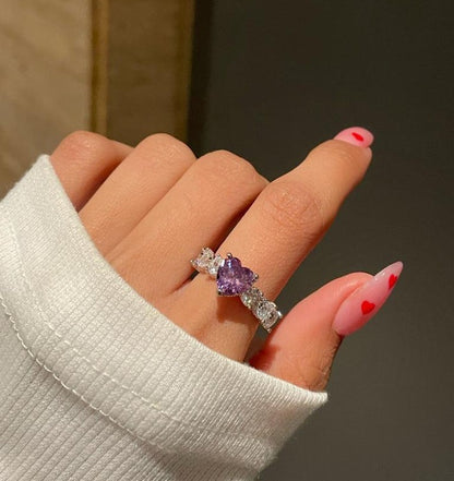 RAIRA Frozen Heart Ring - purple For Women & Girls