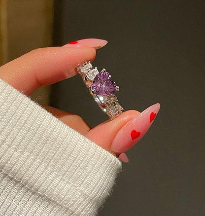 RAIRA Frozen Heart Ring - purple For Women & Girls