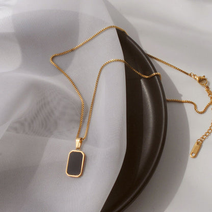 RAIRA Gold-Plated Anti Tarnish Black Geometric Pendant For Women Girl's & men's