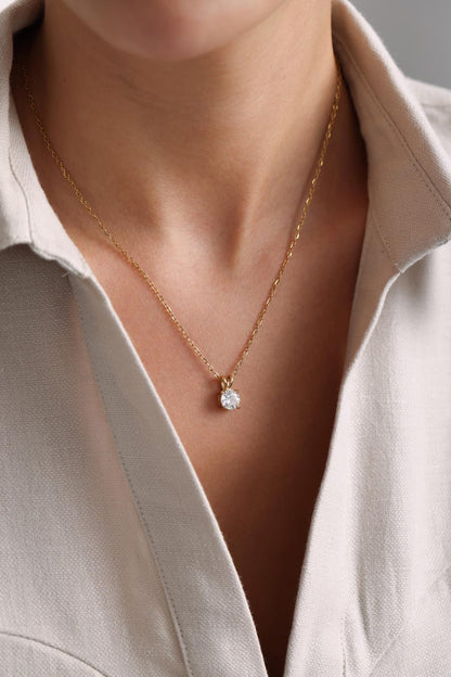 RAIRA Gold Radiant Raindrop  Pendant with chain
(One Size)