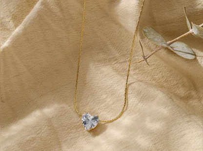 RAIRA Gold Plated Heart Gemstone Necklace