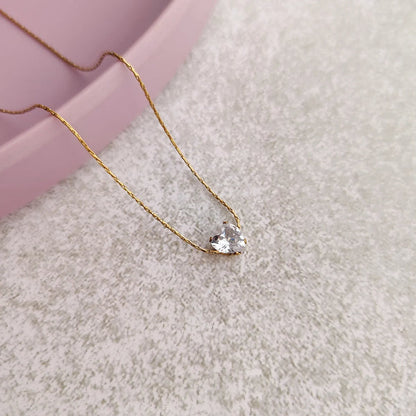 RAIRA Gold Plated Heart Gemstone Necklace