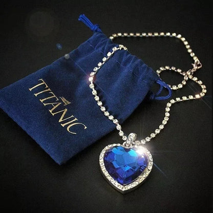 RAIRA Titanic Heart Of The Ocean Big Blue Crystal Necklace Easter Valentine's Gift