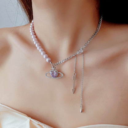 RAIRA adjustable length Purple Planet Necklaces for Women Fashion French Necklace
Alloy Choker For Women & Girl's