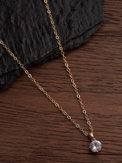 RAIRA Gold Radiant Raindrop  Pendant with chain
(One Size)