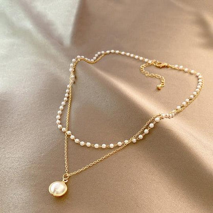 RAIRA Pack Of 2 Charming Gold and Silver Plated Double Layered Pendant Necklace for Women and Girls