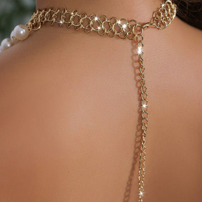 RAIRA Vintage Pearl Multi-Layer Tassel Pearl Beads Collar Choker Necklace