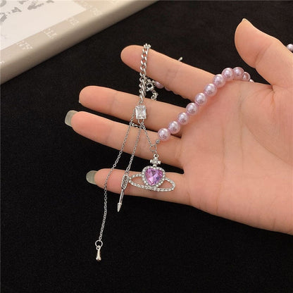 RAIRA adjustable length Purple Planet Necklaces for Women Fashion French Necklace
Alloy Choker For Women & Girl's