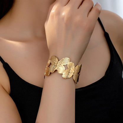 RAIRA Golden Butterfly Handcuff Bracelet For Women's & Girl's