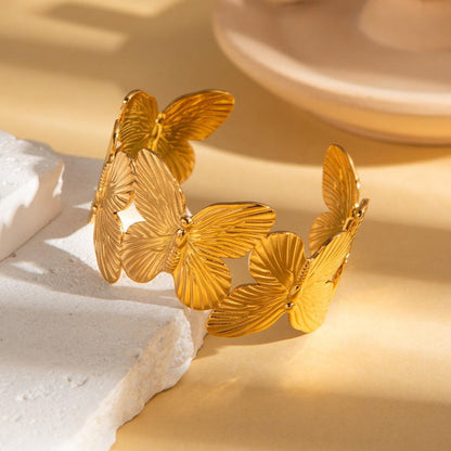 RAIRA Golden Butterfly Handcuff Bracelet For Women's & Girl's