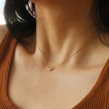 RAIRA Gold Plated Heart Gemstone Necklace