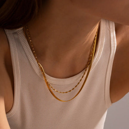 RAIRA Gold Necklace for Women, 14k Gold Plated Choker Dainty Layered Necklaces, Silver Necklace for Women 14k White Gold Plated Dainty Layered Necklaces
