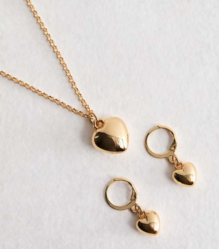 RAIRA Heart Jewelry Set Pendant Necklace Bracelet Earrings for Women